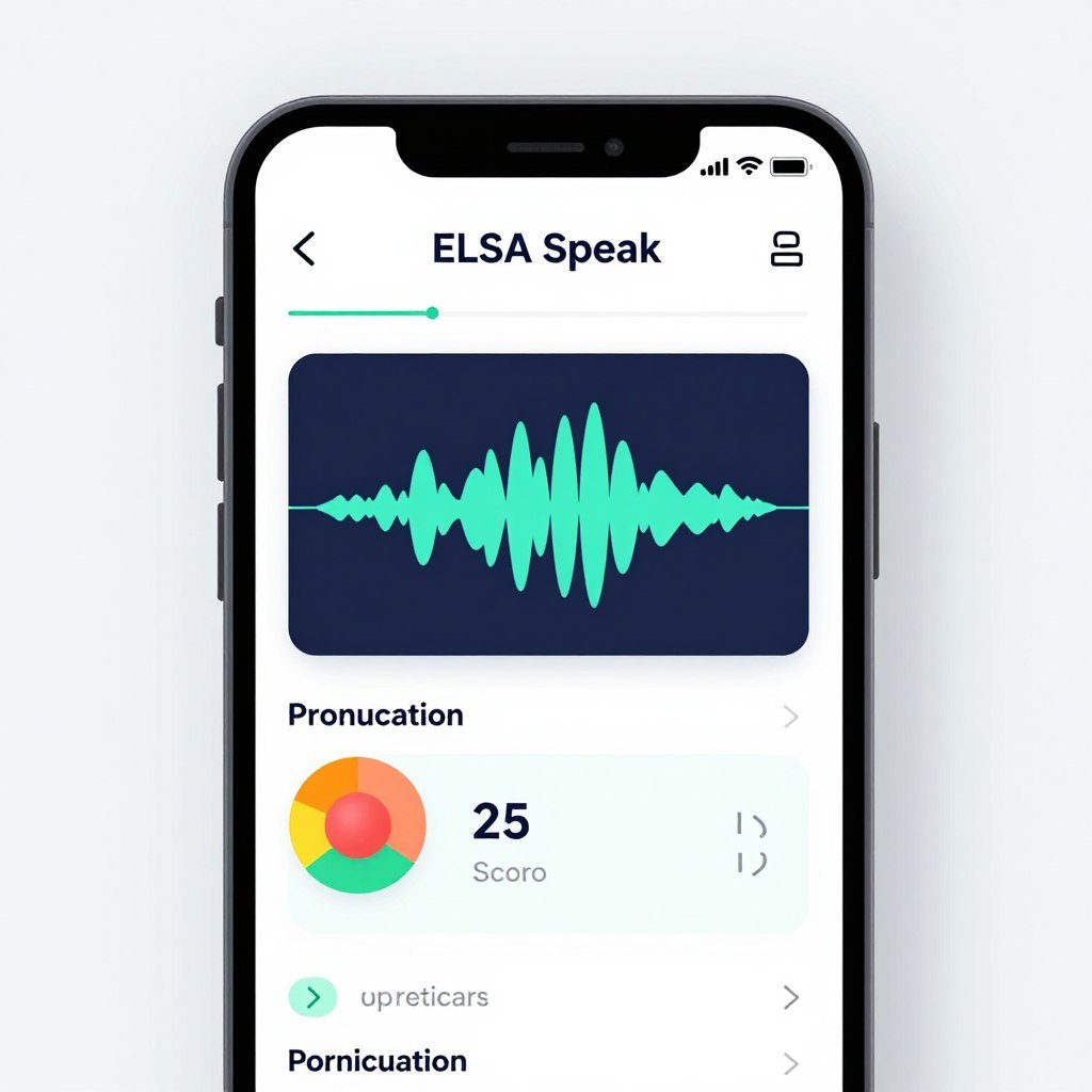 ELSA Speak app interface showing pronunciation feedback ELSA Speak app interface showing pronunciation feedback