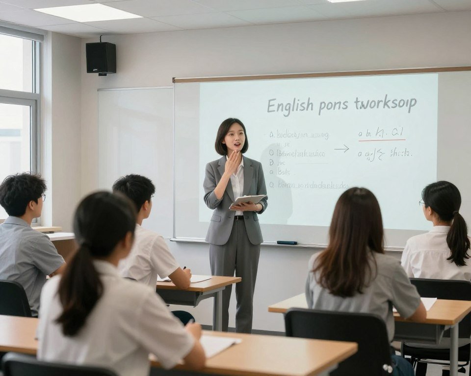 English pronunciation workshop in a classroom English pronunciation workshop in a classroom