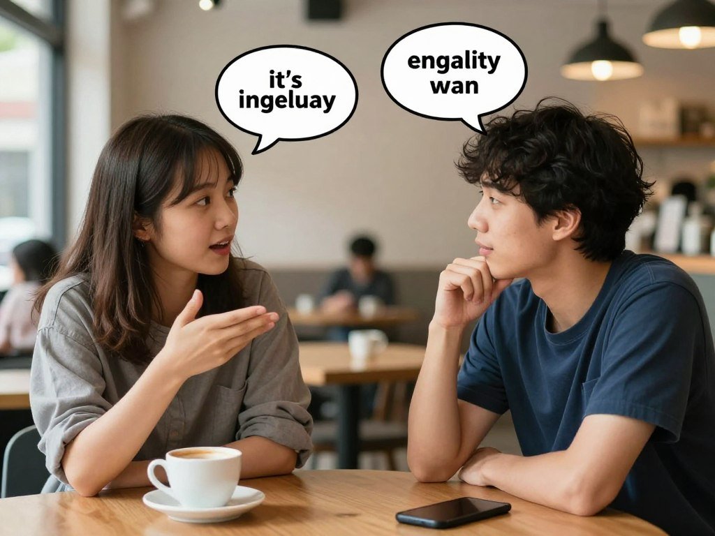 Person actively using vocabulary in conversation