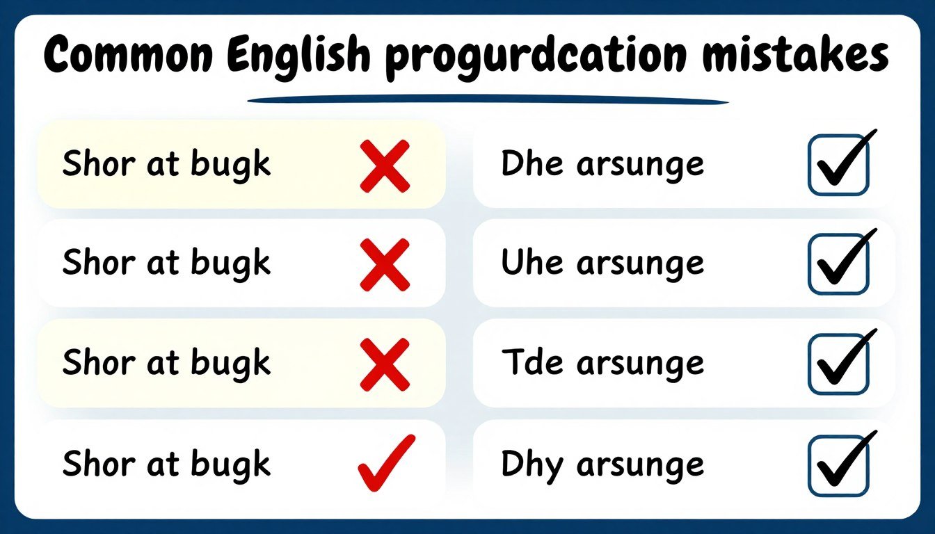 common English pronunciation mistakes illustration common English pronunciation mistakes illustration