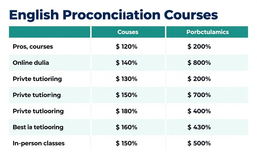 comparison chart of different pronunciation course types comparison chart of different pronunciation course types