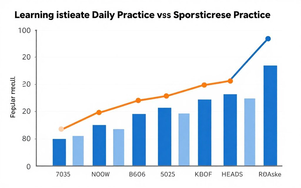 graph showing consistent versus sporadic practice results graph showing consistent versus sporadic practice results