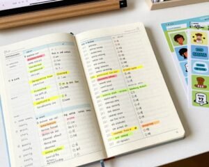 دفتر مفردات مع كلمات إنجليزية مكتوبة ومنظمة حسب الموضوع دفتر مفردات مع كلمات إنجليزية مكتوبة ومنظمة حسب الموضوع